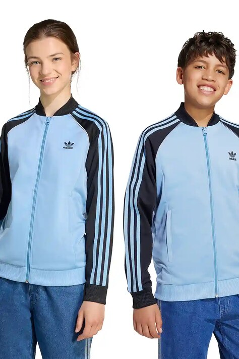 Детски суичър adidas Originals в синьо с десен JV8564