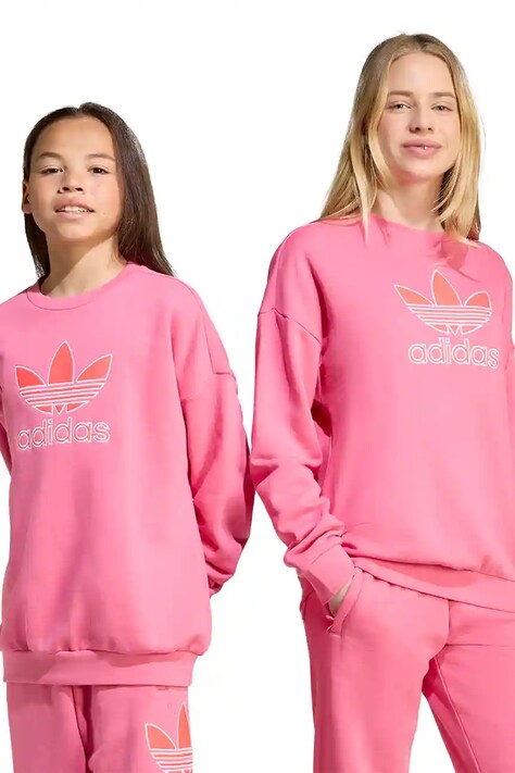 adidas Originals bluza dziecięca kolor różowy z nadrukiem JV8571