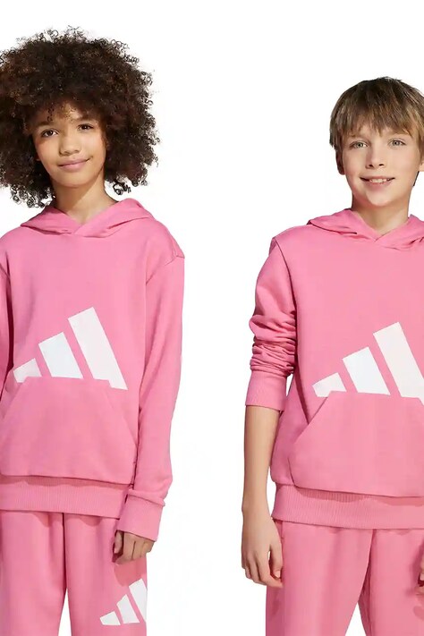 Детски суичър adidas в розово с качулка с принт JV9903