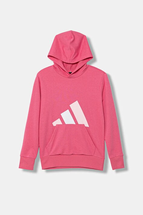 adidas bluză copii culoarea roz, cu glugă, cu imprimeu, JV9903