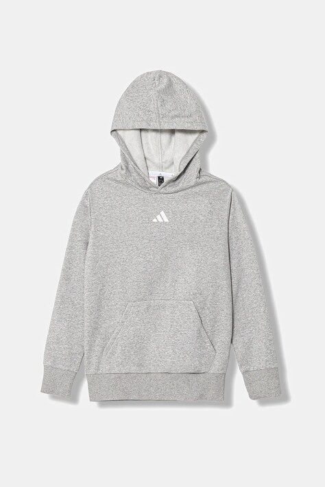 adidas bluza dziecięca kolor szary z kapturem melanżowa JV9995