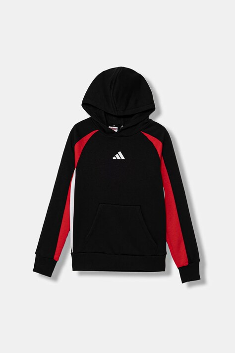 Παιδική μπλούζα adidas χρώμα: μαύρο, με κουκούλα, JW2491