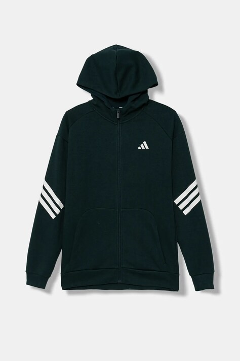 Παιδική μπλούζα adidas χρώμα: πράσινο, με κουκούλα, JW7525