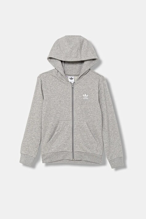 Детская кофта adidas Originals цвет серый с капюшоном меланж JX2790