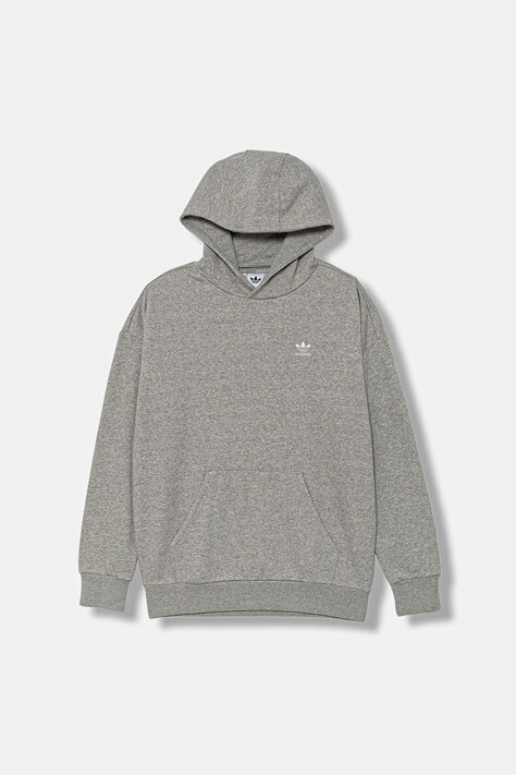 adidas Originals bluză copii culoarea gri, cu glugă, melanj, JX2797