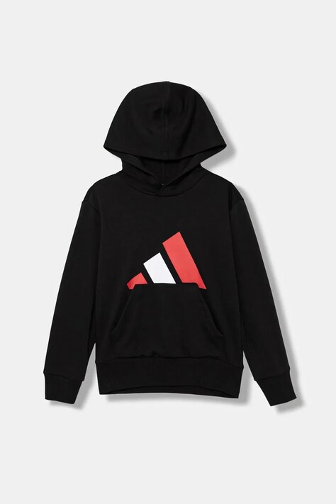 Детская кофта adidas цвет чёрный с капюшоном с принтом JY0301