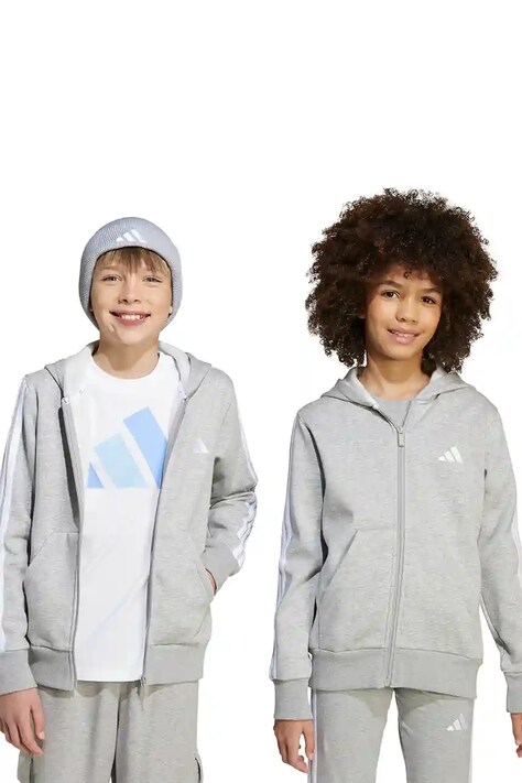 adidas bluza dziecięca kolor szary z kapturem melanżowa JY4979