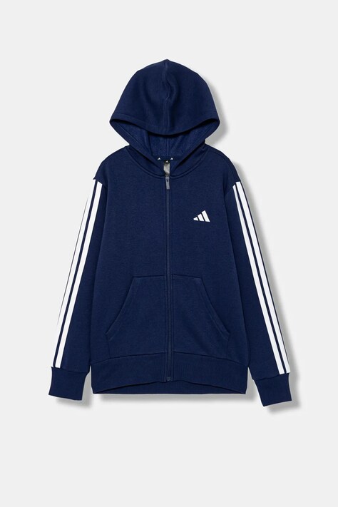 Детская кофта adidas цвет синий с капюшоном с аппликацией JY4980