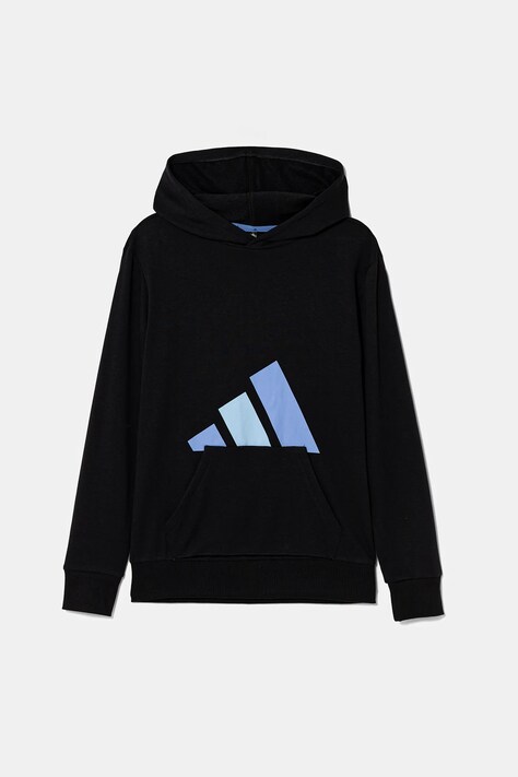Детская кофта adidas цвет чёрный с капюшоном с принтом KB7313