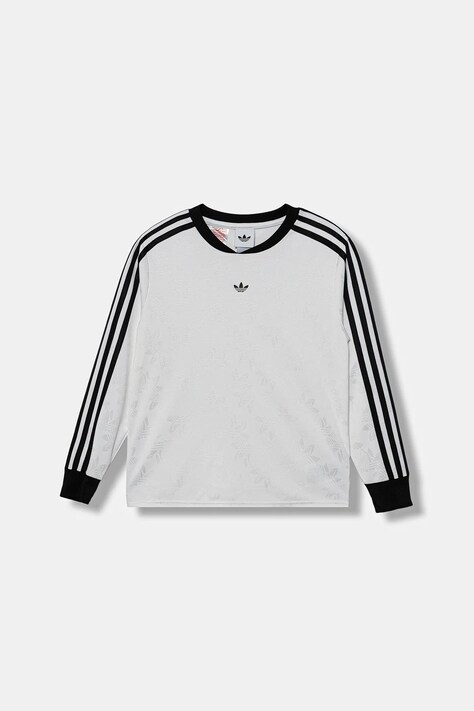 Детска блуза с дълги ръкави adidas Originals в бяло с десен JW2850