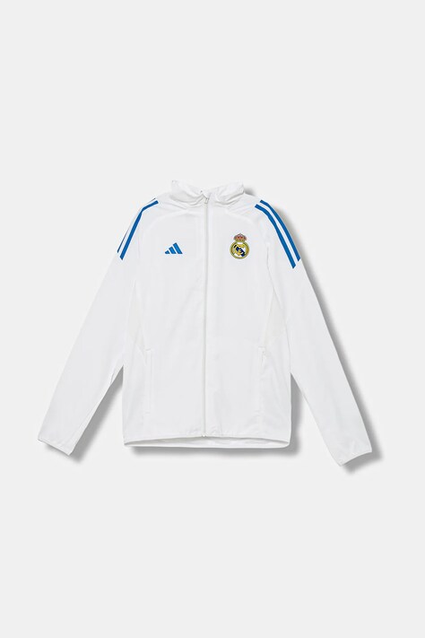 Dětská mikina adidas Performance REAL MADRID bílá barva, s aplikací, JP4021