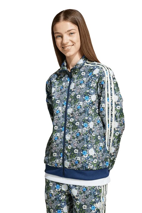 Dětská mikina adidas Originals tmavomodrá barva, vzorovaná, JV7823