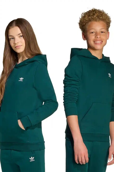 Μπλούζα adidas Originals χρώμα: πράσινο, με κουκούλα, JX2742