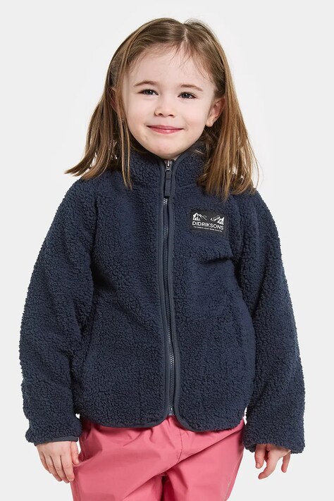 Didriksons bluza polarowa GIBBS KIDS FULLZIP 2 kolor granatowy gładka 505577