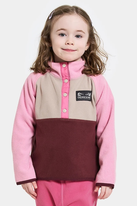 Mikina Didriksons MONTE KIDS HALF BU 4 vínová barva, hladká, 505590