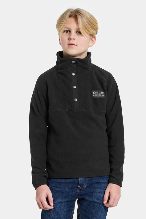 Didriksons bluza dziecięca YOKTO K 1/2 BTN 2 kolor czarny gładka 505780