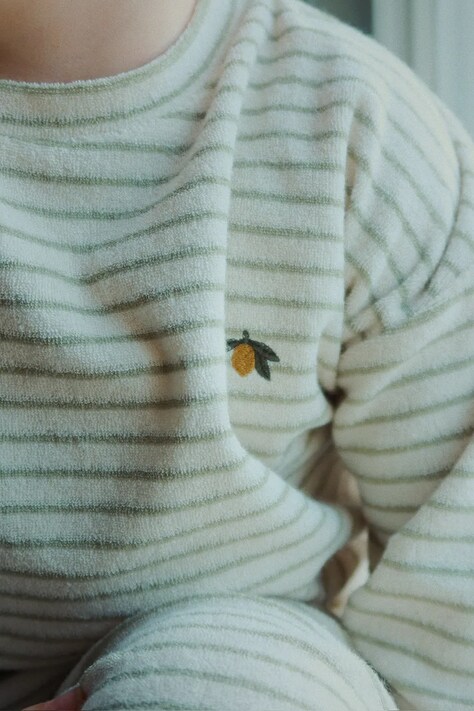 Konges Sløjd hanorac de bumbac pentru copii ITTY SWEAT SHIRT GOTS model galben KS103831