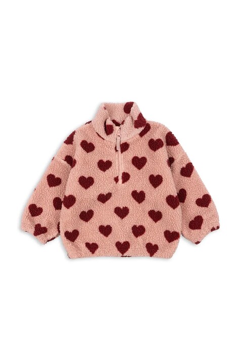 Παιδική μπλούζα Konges Sløjd JODY TEDDY HALF ZIP GRS χρώμα: ροζ, KS104067