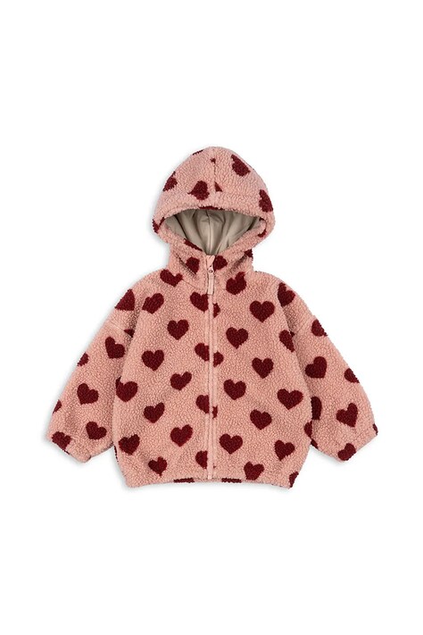 Παιδική μπλούζα Konges Sløjd JODY TEDDY HOODIE GRS χρώμα: ροζ, KS104068