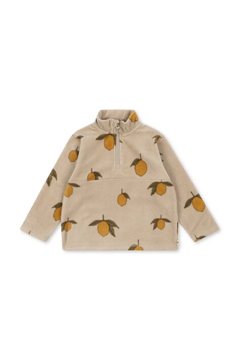 Konges Sløjd bluza dziecięca TAVI FLEECE SWEATSHIRT GRS kolor beżowy wzorzysta KS101301