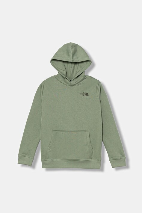 Παιδική μπλούζα The North Face TEEN BOX NSE REGULAR HOODIE χρώμα: πράσινο, με κουκούλα, NF0A89H9DI21