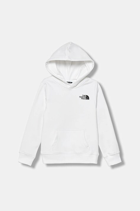 Παιδική μπλούζα The North Face TEEN BOX NSE REGULAR HOODIE χρώμα: άσπρο, με κουκούλα, NF0A89H9LA91