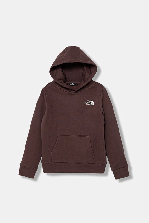 The North Face bluza dziecięca TEEN SIMPLE DOME HOODIE kolor fioletowy z kapturem z nadrukiem NF0A8AXVBQ71