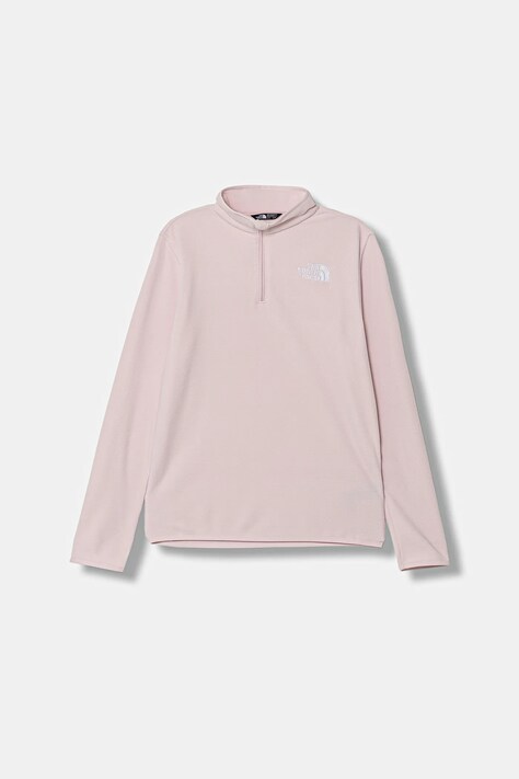 Βρεφική μπλούζα fleece The North Face TEEN GLACIER 1/4 ZIP PULLOVER χρώμα: ροζ, NF0A8CVGBP61