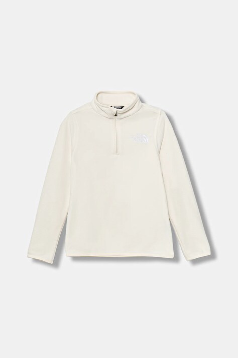 Otroški pulover The North Face TEEN GLACIER 1/4 ZIP PULLOVER bež barva, NF0A8CVGQLI1