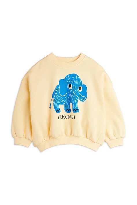 Mini Rodini bluza bawełniana dziecięca Mammoths kolor beżowy z nadrukiem 25720105