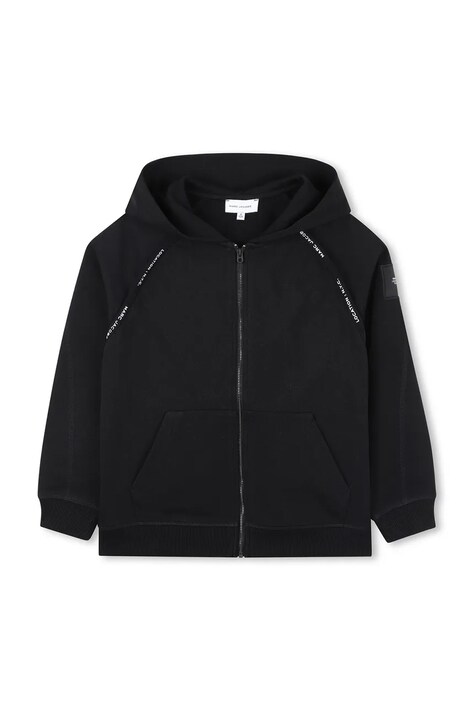 Otroški pulover Marc Jacobs črna barva, s kapuco, W60659