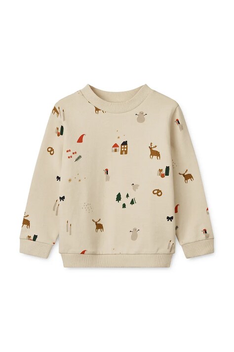 Liewood bluza bawełniana dziecięca Thora Printed Sweatshirt kolor beżowy wzorzysta LW20357