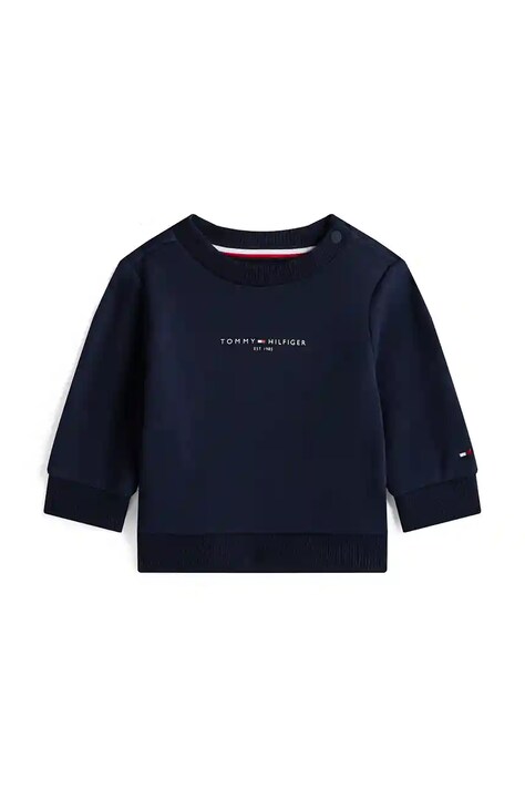 Tommy Hilfiger bluza niemowlęca z bawełną kolor granatowy z nadrukiem KN0KN02070