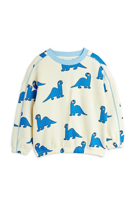 Mini Rodini bluza bawełniana dziecięca Dino kolor biały wzorzysta 25720114