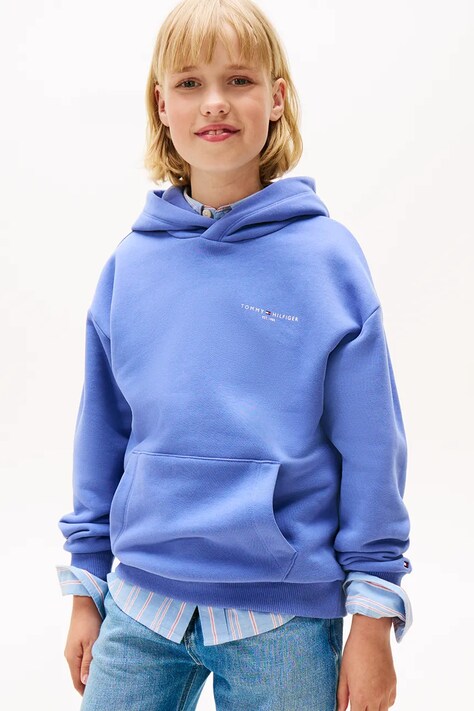 Дитяча кофта Tommy Hilfiger з капюшоном однотонна KS0KS00660
