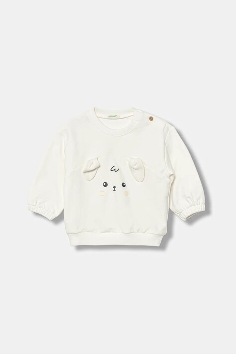 United Colors of Benetton bluza niemowlęca kolor beżowy z aplikacją 3MDSA1061