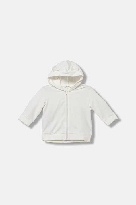 United Colors of Benetton baba felső bézs, sima, kapucnis, 3MDSA501M