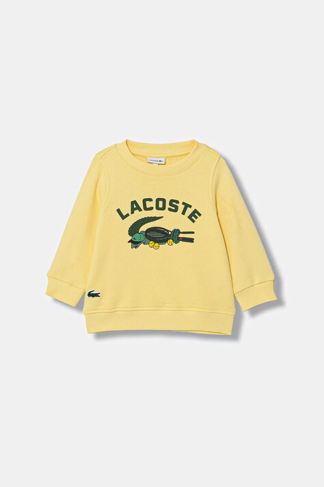Lacoste bluza bawełniana dziecięca kolor żółty z nadrukiem SJ4760