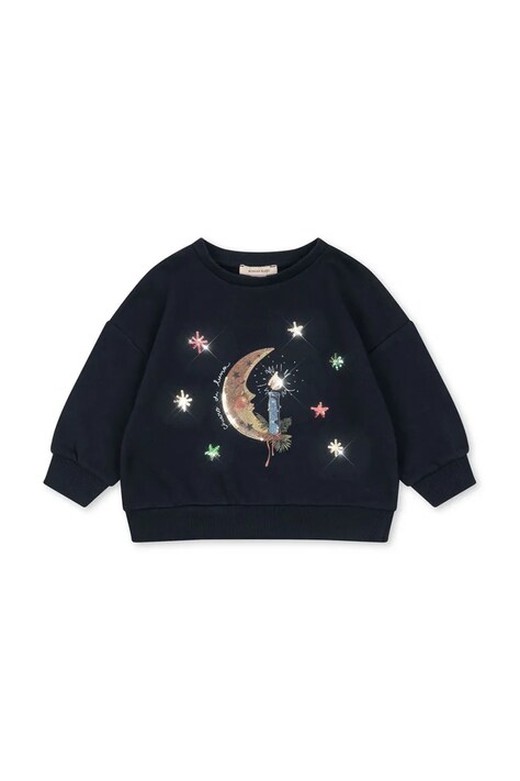 Konges Sløjd bluza bawełniana dziecięca LOUPY LOU SWEAT SHIRT OCS kolor granatowy z nadrukiem KS104350