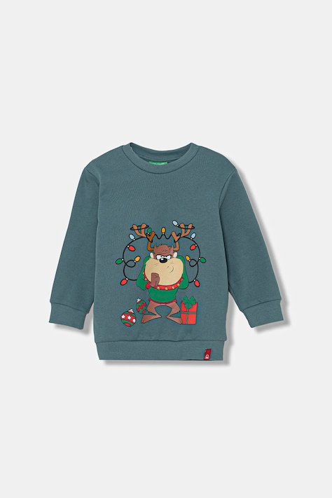 United Colors of Benetton bluza kolor szary z nadrukiem 3J73G10L3