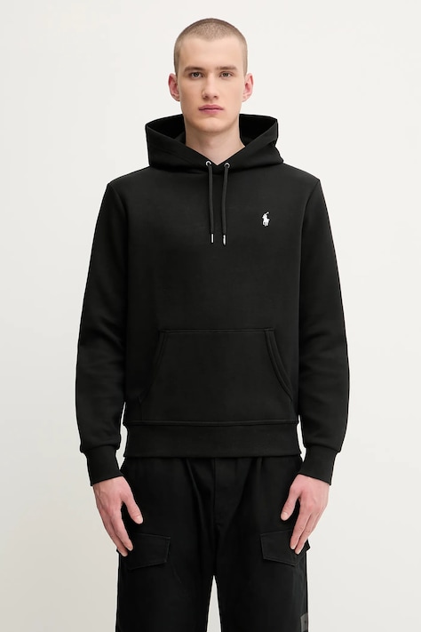 Mikina Polo Ralph Lauren pánská, černá barva, s kapucí, hladká, 710907092