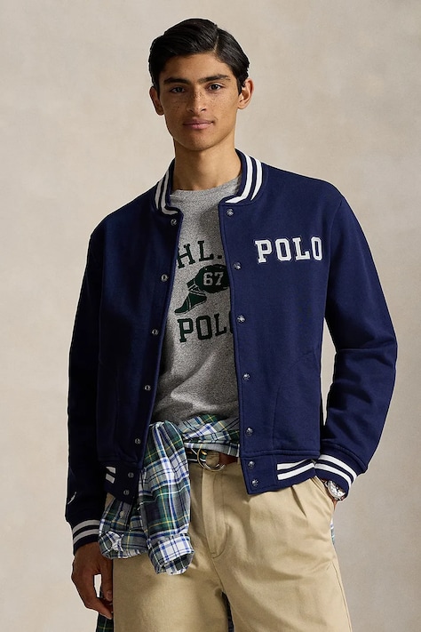 Бавовняна кофта Polo Ralph Lauren колір синій однотонна 710972666