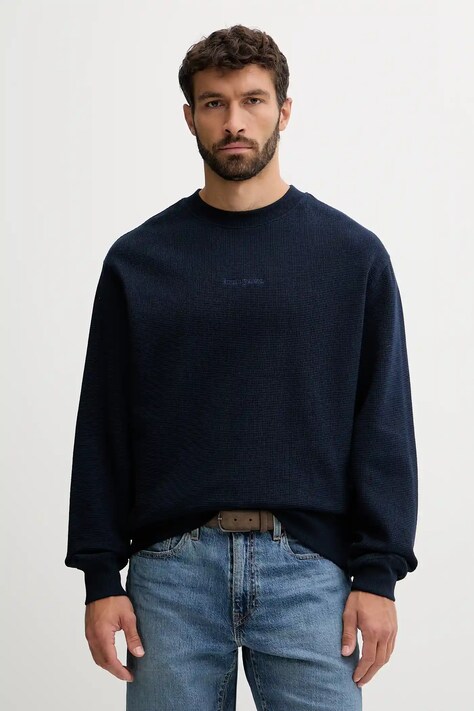 Tommy Jeans hanorac de bumbac culoarea bleumarin, uni, DM0DM21622