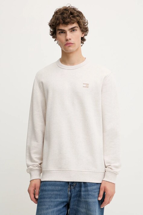 Tommy Jeans bluza bawełniana męska kolor beżowy melanżowa DM0DM21921