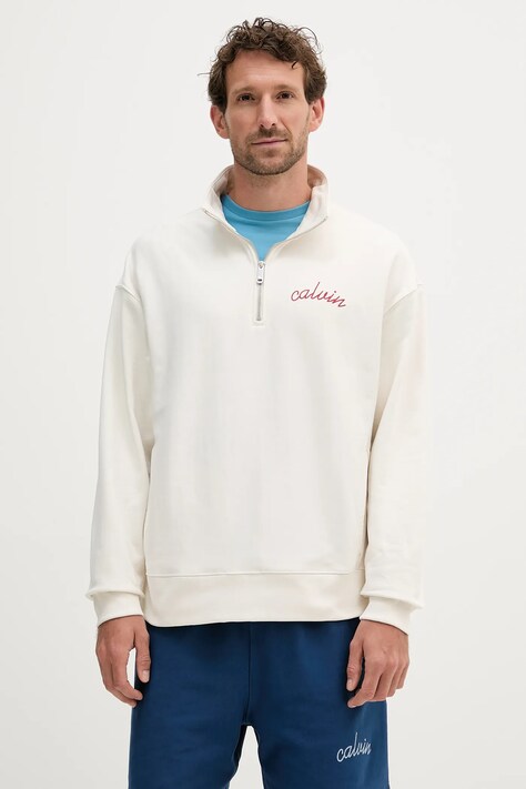 Calvin Klein Jeans felpa con cotone colore beige  LV04RC227G