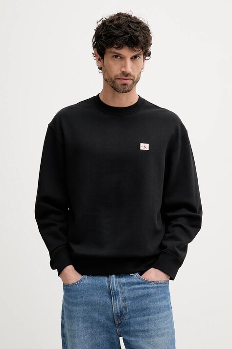Mikina Calvin Klein Jeans pánská, černá barva, hladká, LV04RC273G
