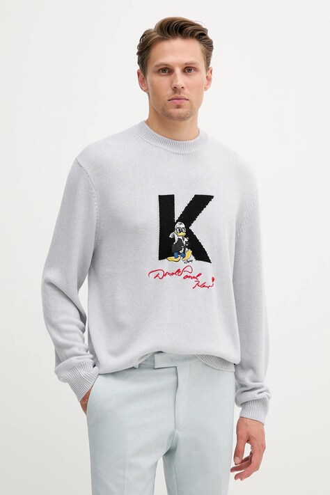 Svetr Karl Lagerfeld DISNEY pánský, šedá barva, 553370.655099