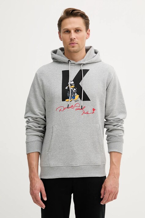 Dukserica Karl Lagerfeld DISNEY boja: siva, s kapuljačom, s tiskom, 553930.705097