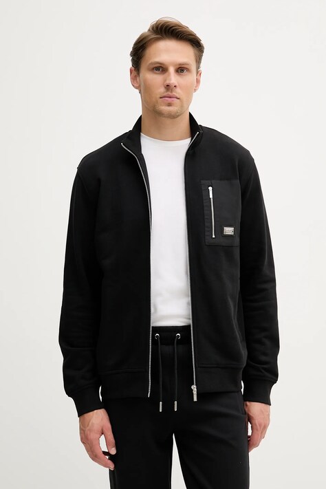 Karl Lagerfeld hanorac de bumbac culoarea negru, cu imprimeu, 553917.705036