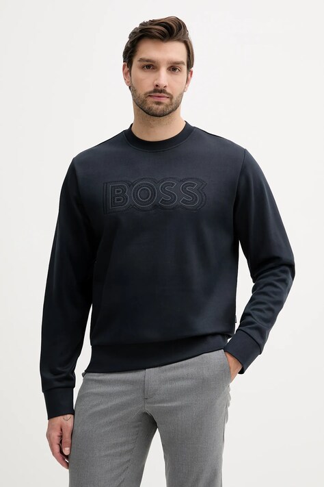 Βαμβακερή μπλούζα BOSS χρώμα: ναυτικό μπλε, 50543914
